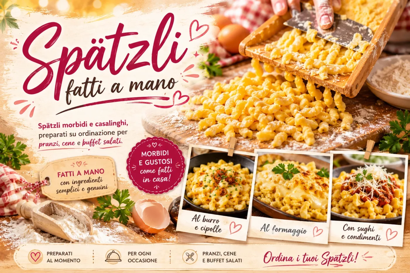Spätzli fatti a mano