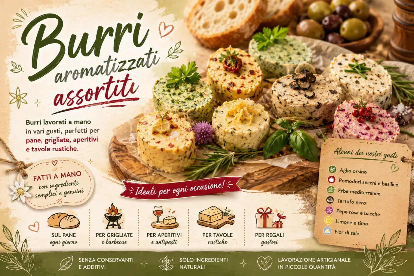 Burri aromatizzati assortiti